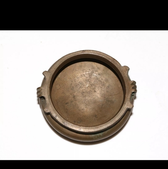 Antique metal bowl Asian censer / urli - 2.5" across - estate brass - Picture 5 of 7